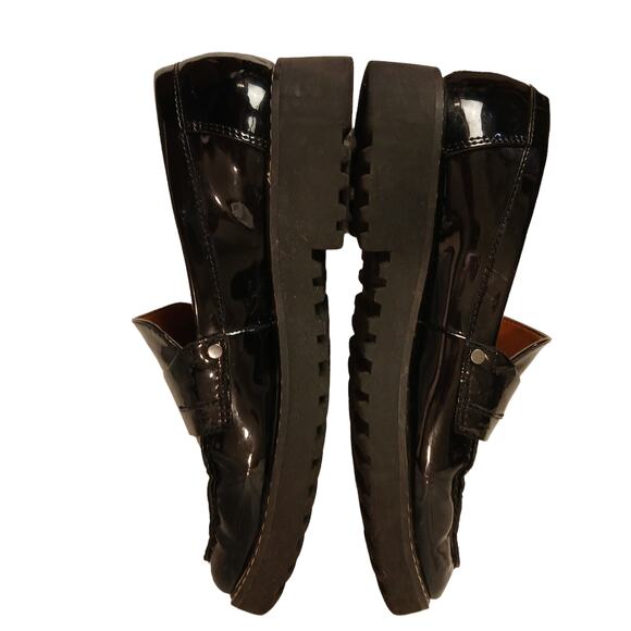 FRANCO SARTO   Black Patent Lug Sole Loafers   6M - Picture 10 of 12